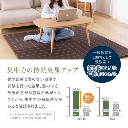 Rin Tatami Mat (9 Pieces) Approx. 82×82×2.5cm Green