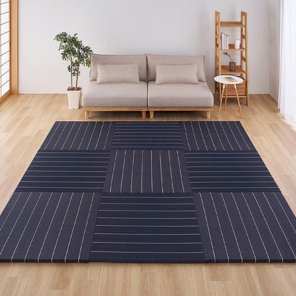 (Set of 9) Tatami Mats Rin Approx. 82×82×2.5cm Black