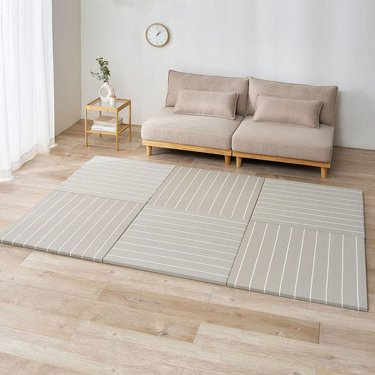 6-Piece Igusa Style Tatami Mat Kotolina Light Gray