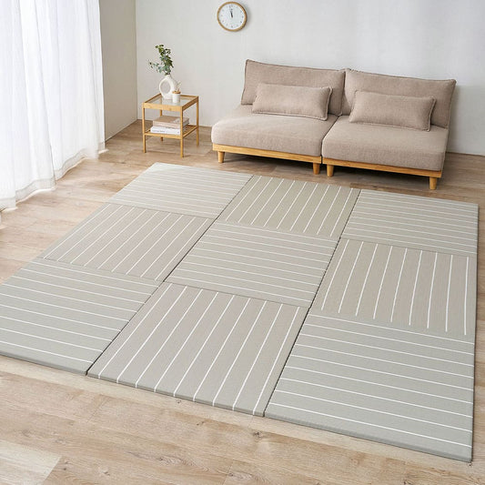 9-Piece Igusa Style Tatami Mat Kotolina Light Gray