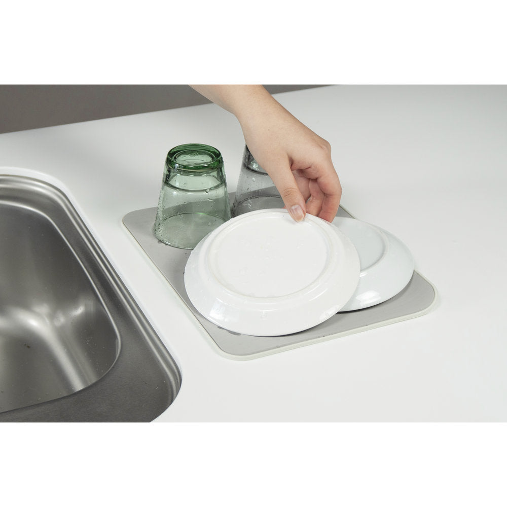 Aion Ultra Fast-Drying & Ultra Absorbent Draining Mat & Cloth L Size Light Gray