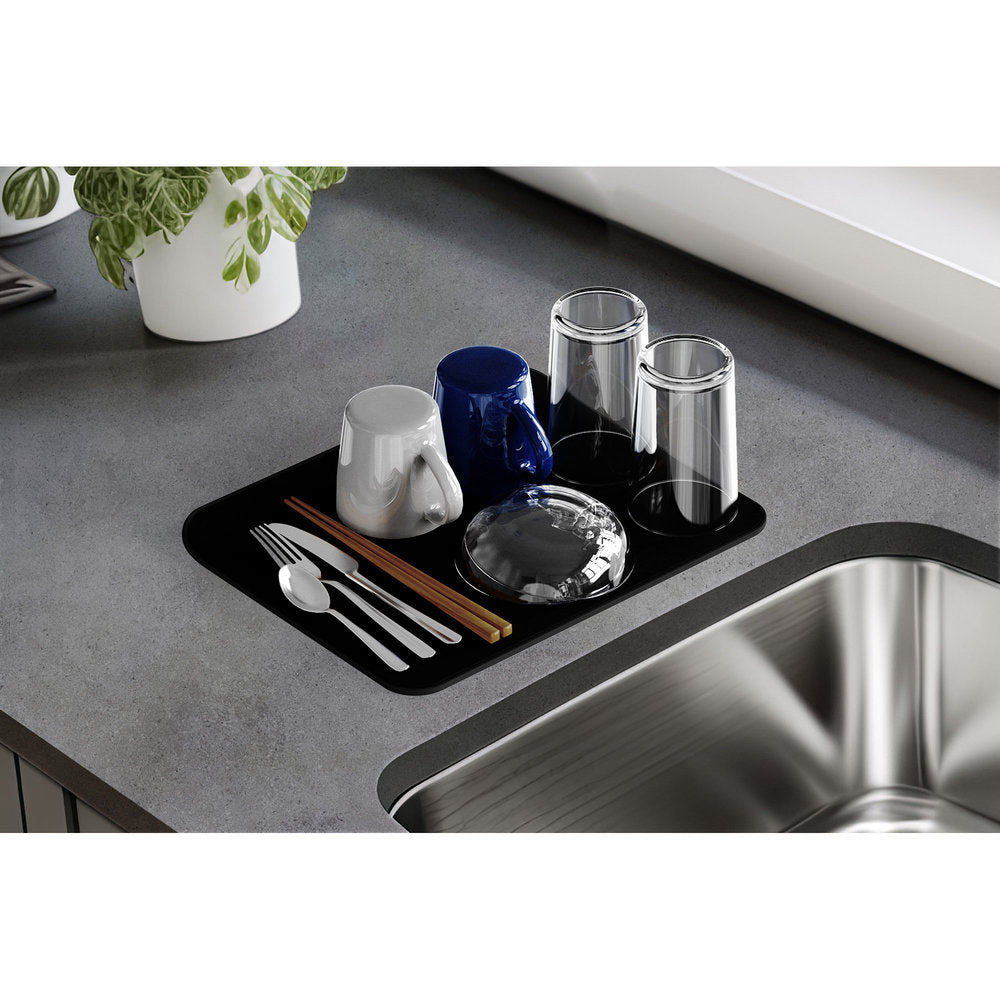 Aion Ultra Fast-Drying & Ultra Absorbent Draining Mat & Cloth L Size Black