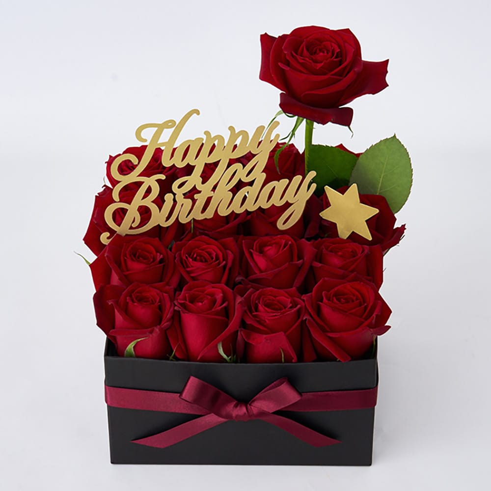 Hoshi Farm Cubic Birthday Roses L Rouge