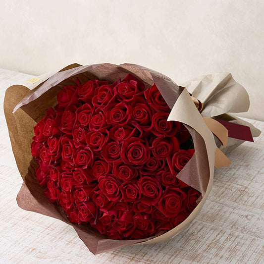 Deep Red Roses Samurai 60 Stems Bouquet