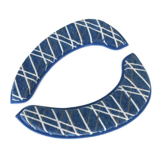 Tōei Marshmallow Toilet Seat Cushion Jacquard Cross Line Blue MB-1003