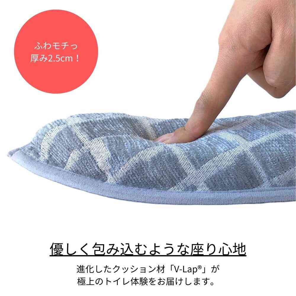 Tōei Marshmallow Toilet Seat Cushion Jacquard Lattice Gray MB-1004