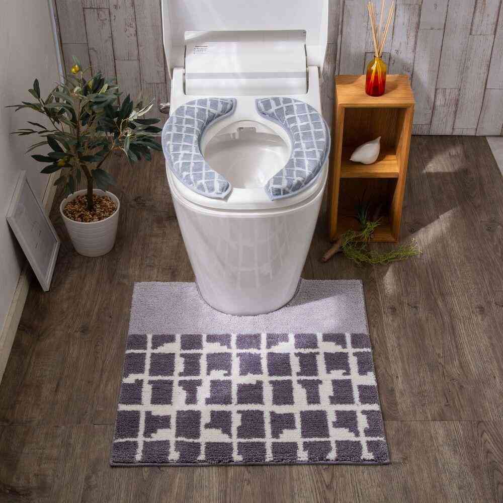 Tōei Marshmallow Toilet Seat Cushion Jacquard Lattice Gray MB-1004