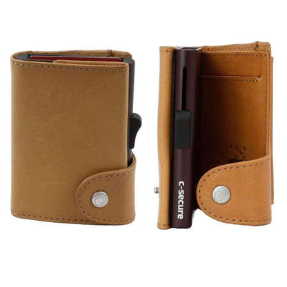 Tōei c-secure Card Case Holder Mini Wallet Saddle Beige
