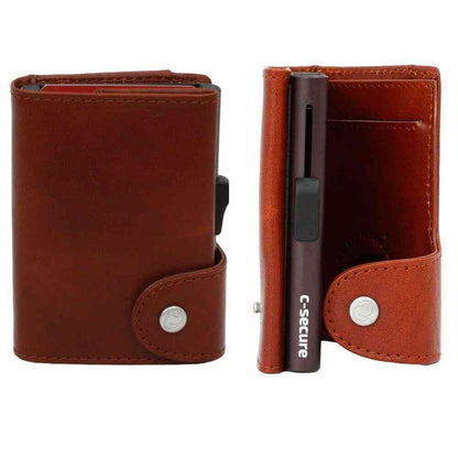 Tōei c-secure Card Case Holder Mini Wallet Macchiato Brown