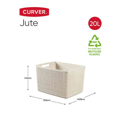 Tōei Jute Large Basket 20L White