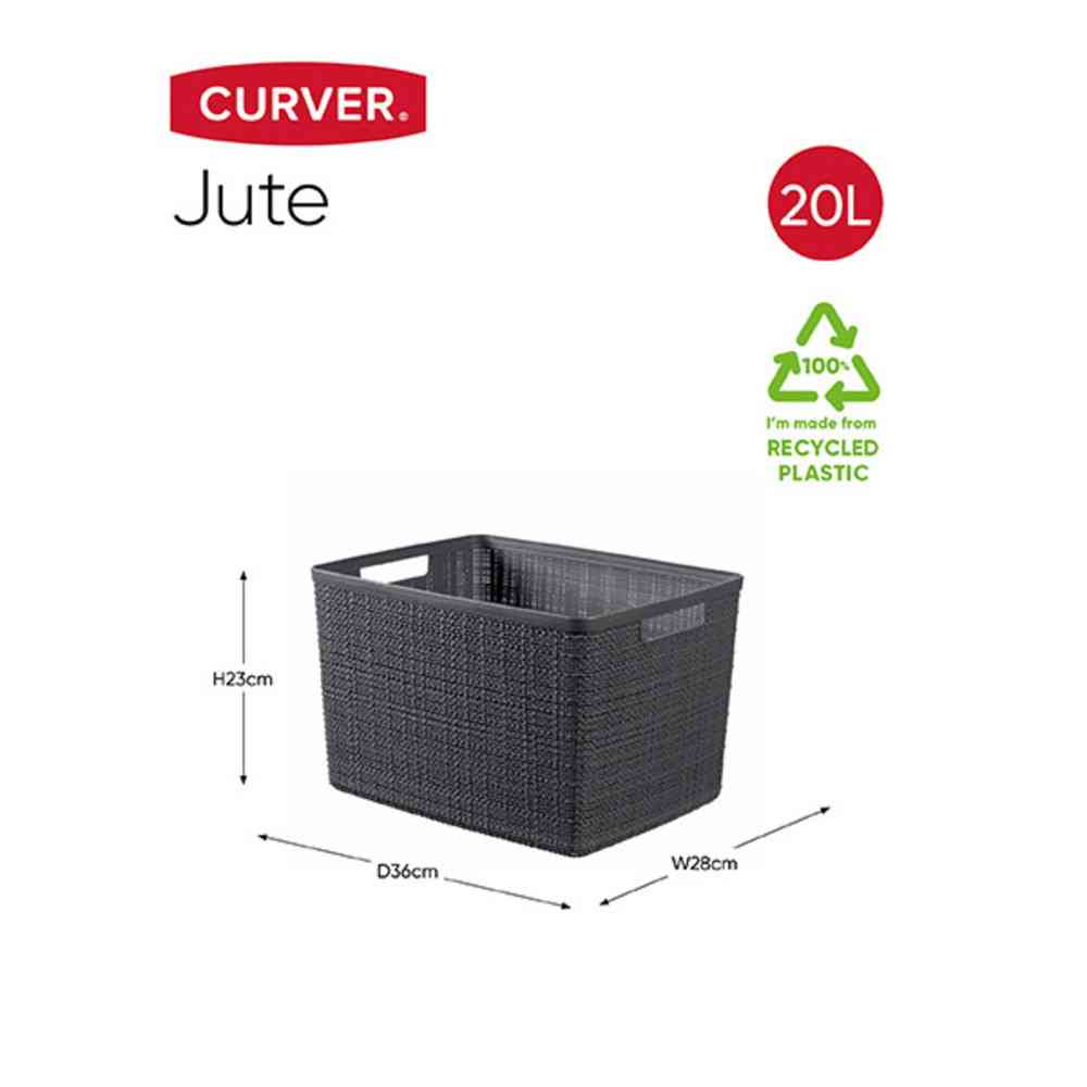Tōei Jute Large Basket 20L Gray