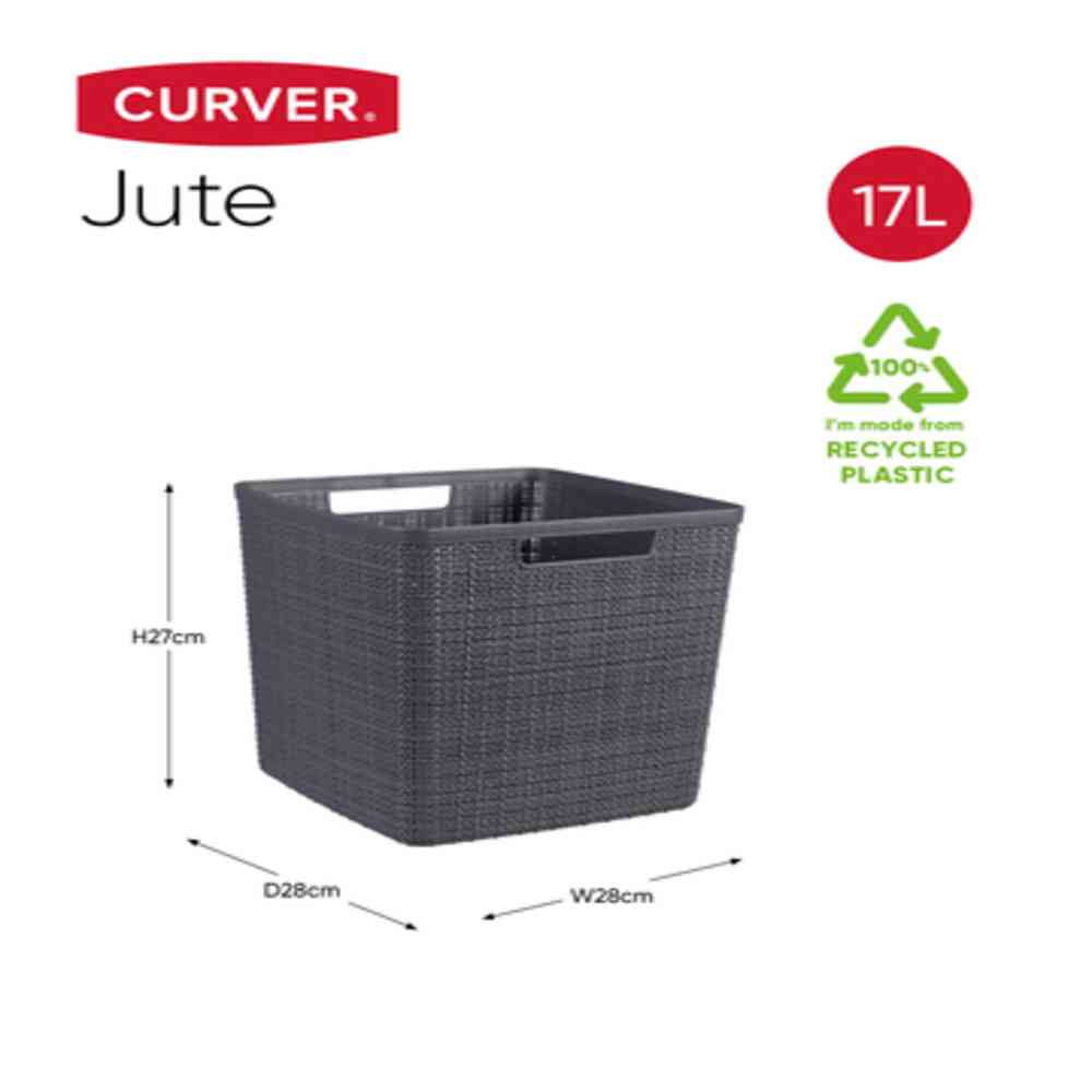 Tōei Jute Cube Basket 17L Gray
