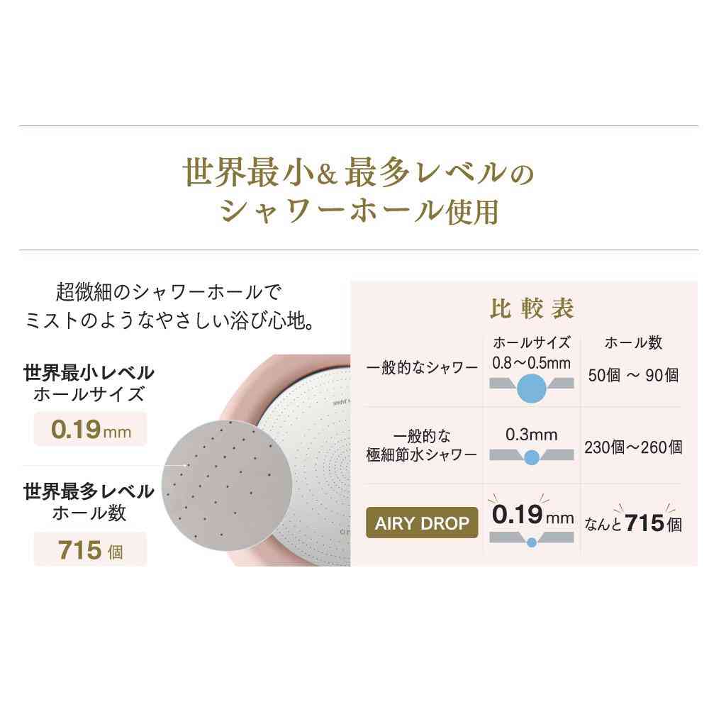 Fujie AIRY DROP Water Purifying Shower Head Pink AD-302