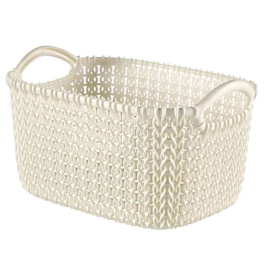Fujie Knit Square Basket 3L White CV-007