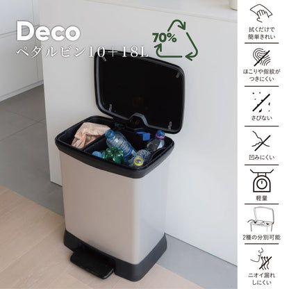 Tōei Deco Divided Pedal Bin CV-025 10L+18L