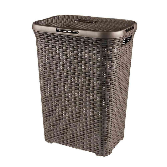 Fujie Style Laundry Basket with Lid Brown CV-053