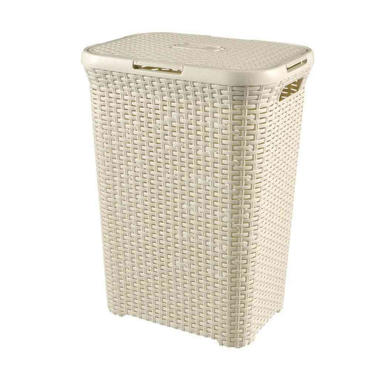 Fujie Style Laundry Basket with Lid White CV-054
