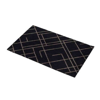 Toyo tica copenhagen Floor Mat 40×60 LINES Black/Sand