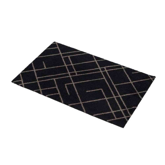Toyo tica copenhagen Floor Mat 40×60 LINES Black/Sand
