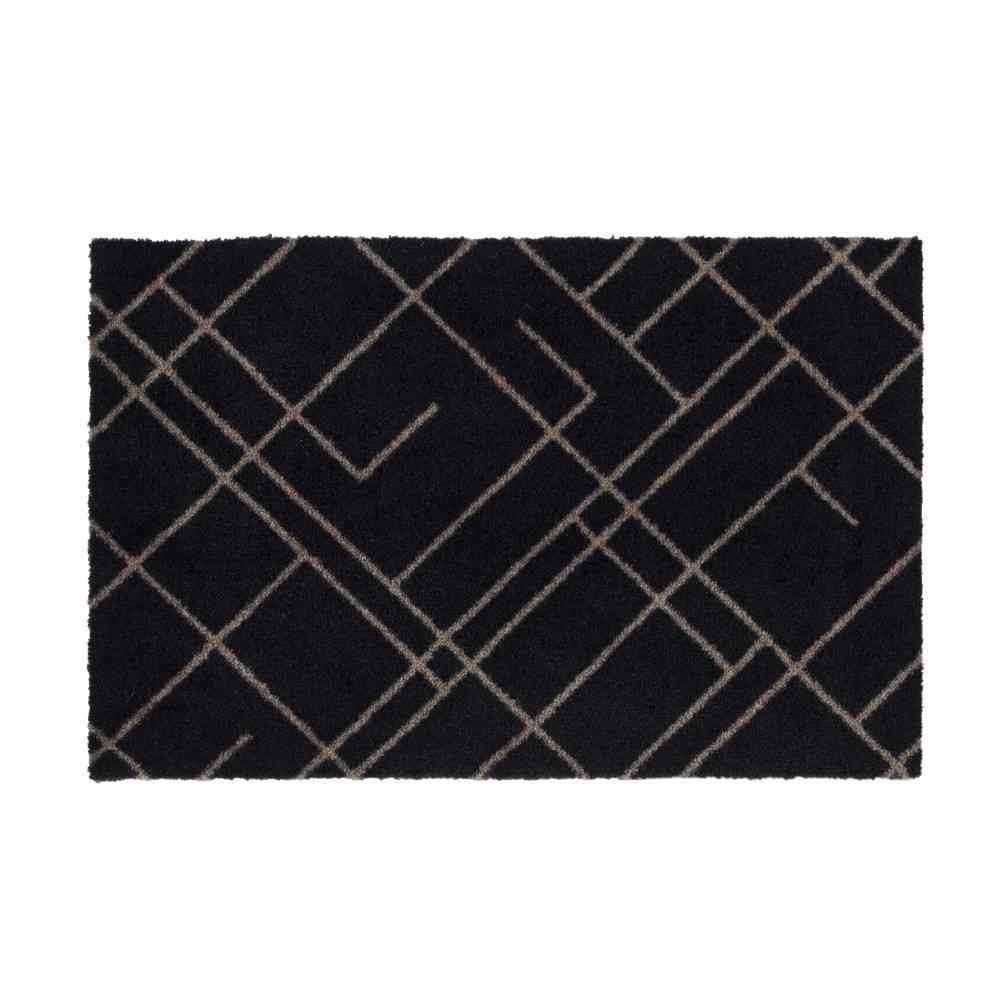 Toyo tica copenhagen Floor Mat 40×60 LINES Black/Sand