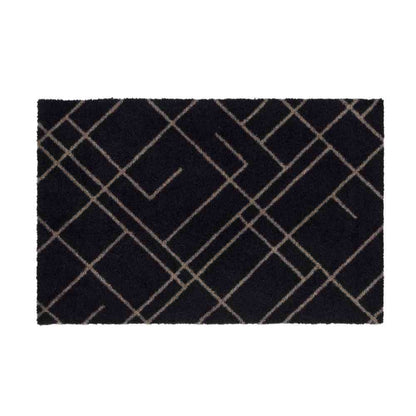 Toyo tica copenhagen Floor Mat 40×60 LINES Black/Sand