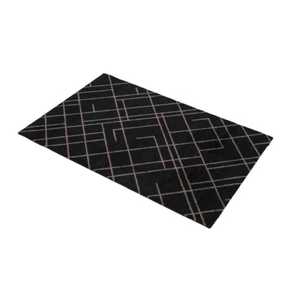 Fujie tica copenhagen Floor Mat 60×90 LINES Black/Sand