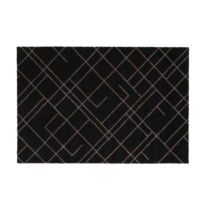 Fujie tica copenhagen Floor Mat 60×90 LINES Black/Sand