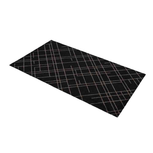 Fujie tica copenhagen Floor Mat 67×120 LINES Black/Sand