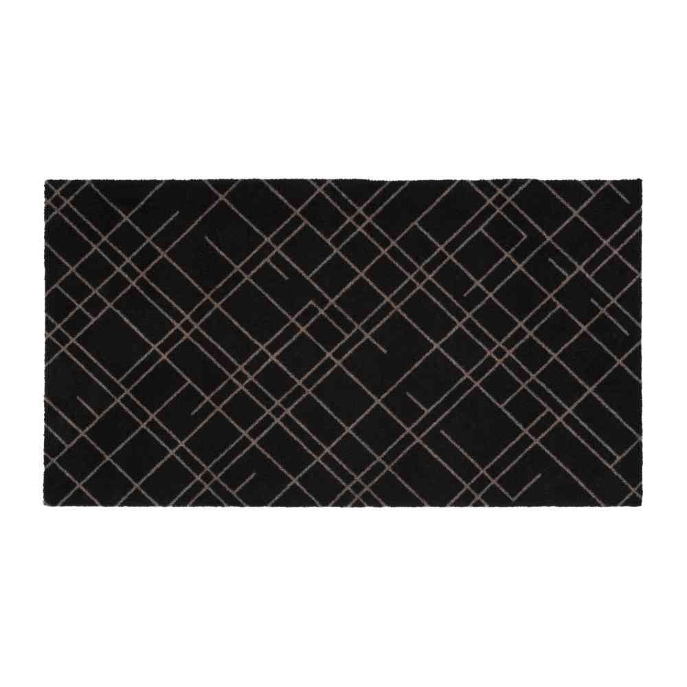 Fujie tica copenhagen Floor Mat 67×120 LINES Black/Sand