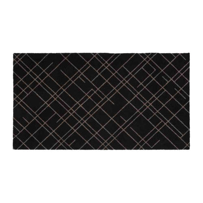 Fujie tica copenhagen Floor Mat 67×120 LINES Black/Sand