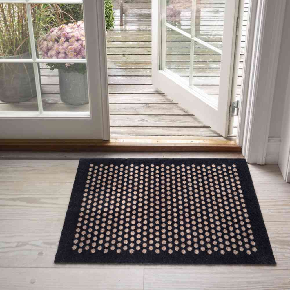 Toyo tica copenhagen Floor Mat 60×90 DOT Black/Sand