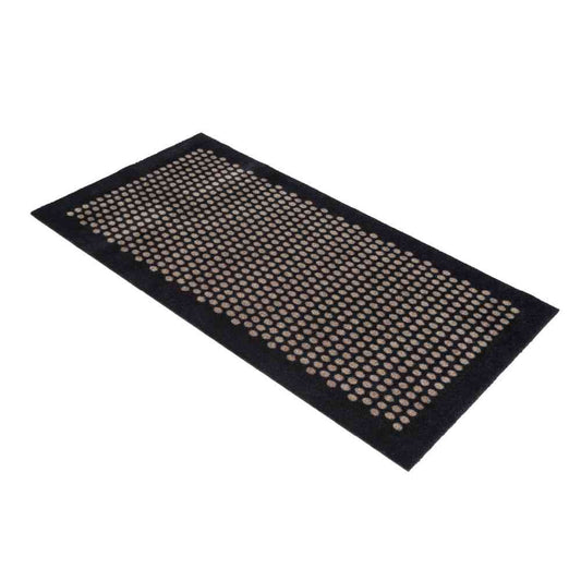 Fujie tica copenhagen Floor Mat 67×120 DOT Black/Sand