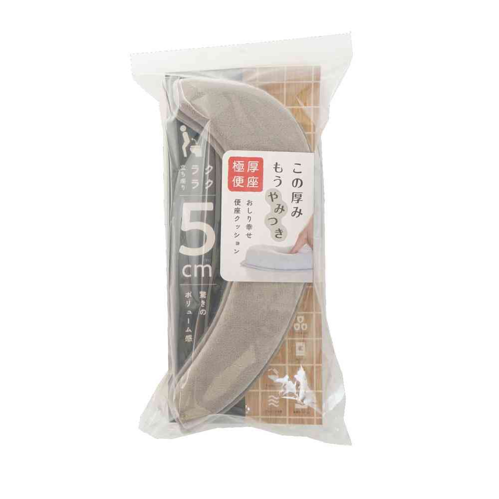 藤栄 マシュマロ便座クッション 極厚  グレー MG-104