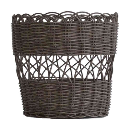 Fujie PP Rattan Round Laundry Basket Gray