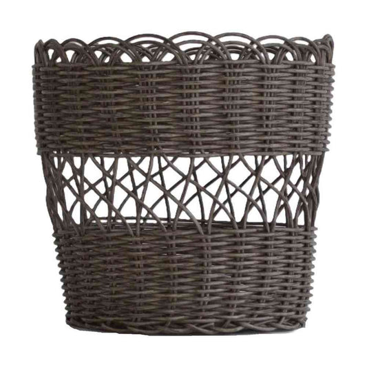 Fujie PP Rattan Round Laundry Basket Gray