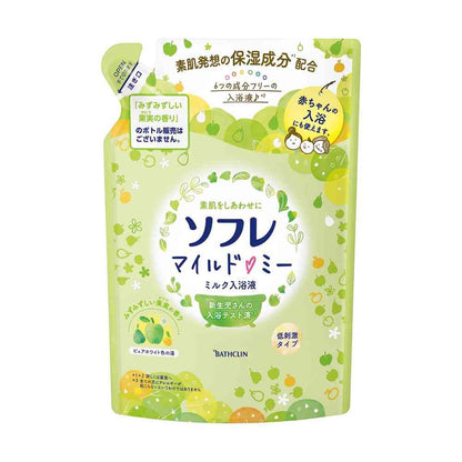 Bathclin Sofure Mild Me Milk Bath Liquid Fresh Fruit Scent 600ml