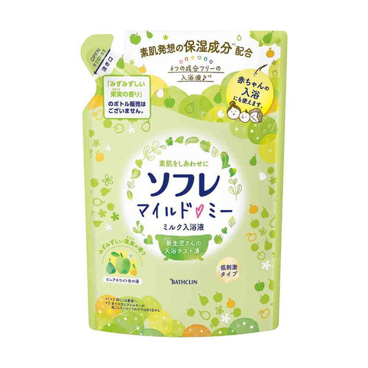 Bathclin Sofure Mild Me Milk Bath Liquid Fresh Fruit Scent 600ml