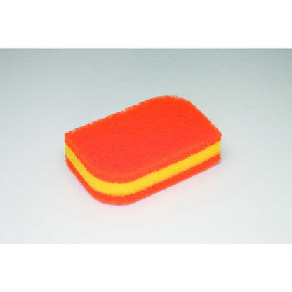 3M Scotch-Brite Antibacterial Urethane Sponge Scrubbers 3-Layer Leaf Shape SS72KE-2PW Orange 2-Pack