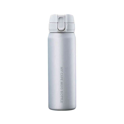 Pearl Metal My Cafe Mug One-Touch Mug Bottle 500 - Matte Silver HB-4786