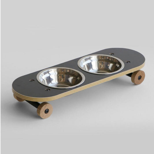 Pet Food Bowl Skate Plate Black Small 326838