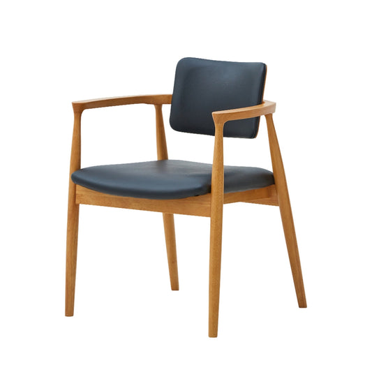 Dining Chair Castro Natural Synthetic Leather Black Seat