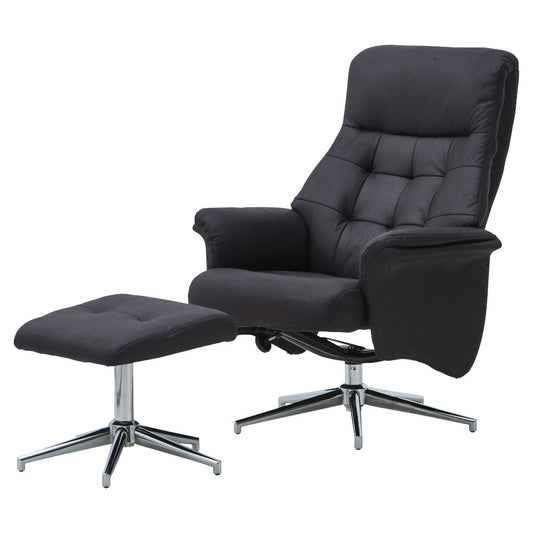 Recliner Dolphin Leather Fabric Black
