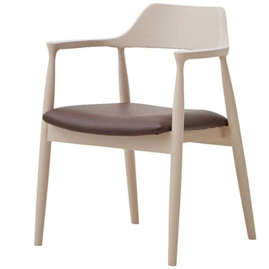 Dining Chair Roger C Type Pink Beige Faux Leather Seat L Brown