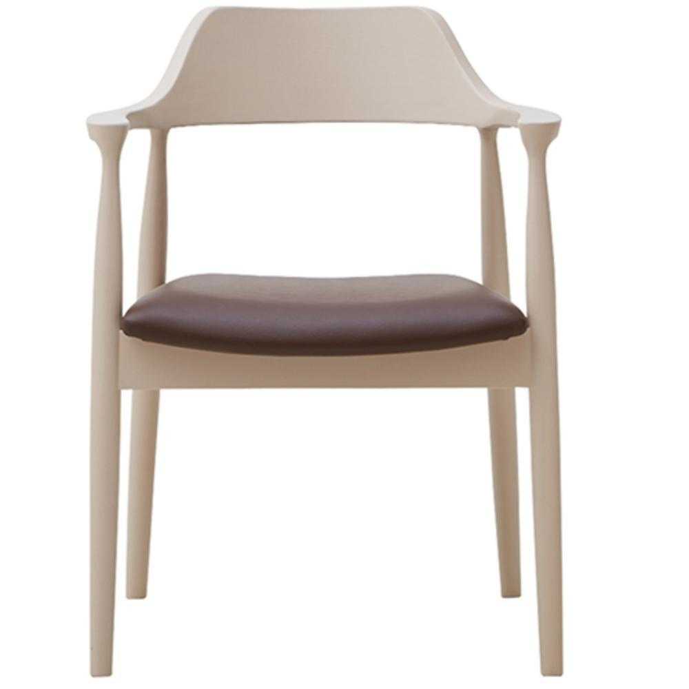 Dining Chair Roger C Type Pink Beige Faux Leather Seat L Brown