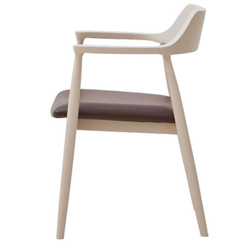 Dining Chair Roger C Type Pink Beige Faux Leather Seat L Brown