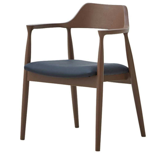 Dining Chair Roger C Type Charcoal Gray Faux Leather Seat Black