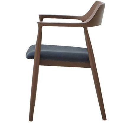 Dining Chair Roger C Type Charcoal Gray Faux Leather Seat Black