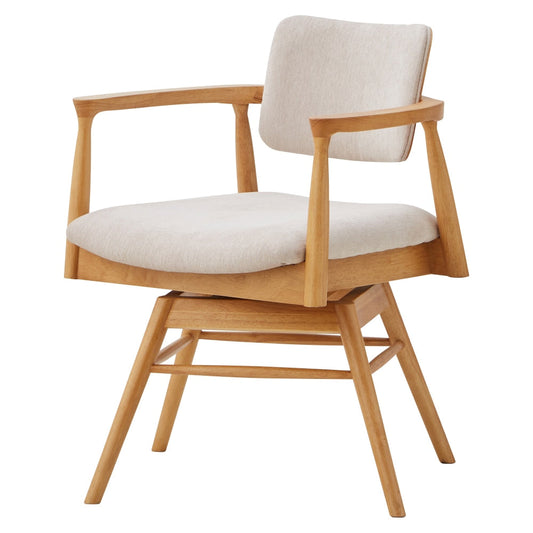 Dining Chair Castro Rotating Natural Fabric Beige Seat