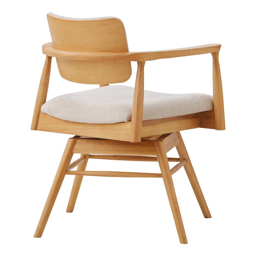 Dining Chair Castro Rotating Natural Fabric Beige Seat