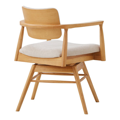 Dining Chair Castro Rotating Natural Fabric Beige Seat